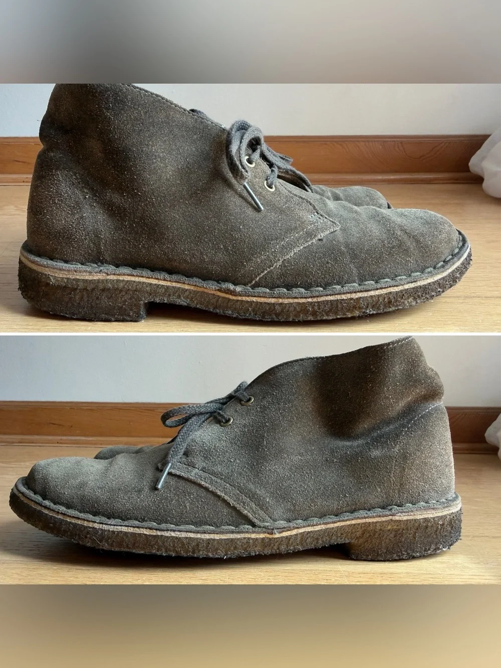 Clarks - Green Suede Chukka Desert Ankle Boots.